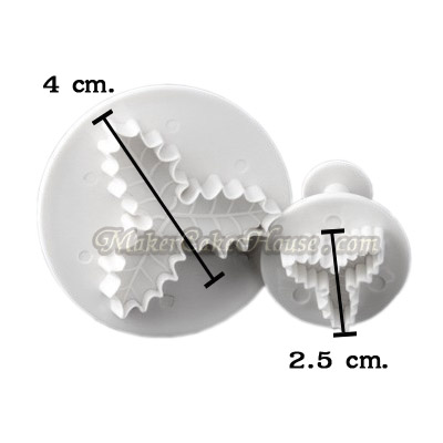 พิมพ์กดลายฟองดอง / พิมพ์กดคุกกี้ รูปใบฮอลลี่