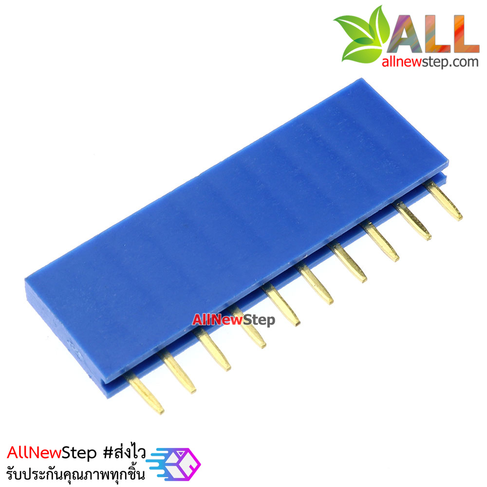 Pin header Female Header Single Row 2.54mm 10p Pin1x10 สีน้ำเงิน