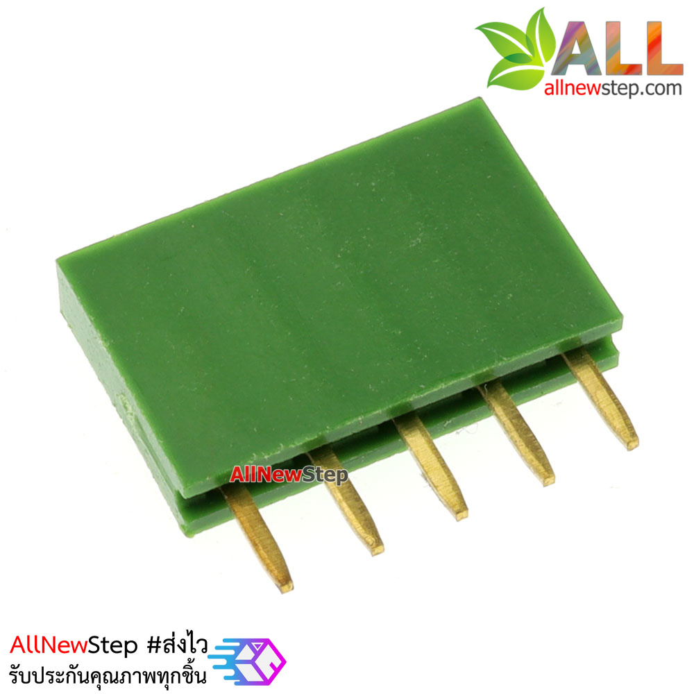Pin header Female Header Single Row 2.54mm 5p Pin1x5 สีเขียว