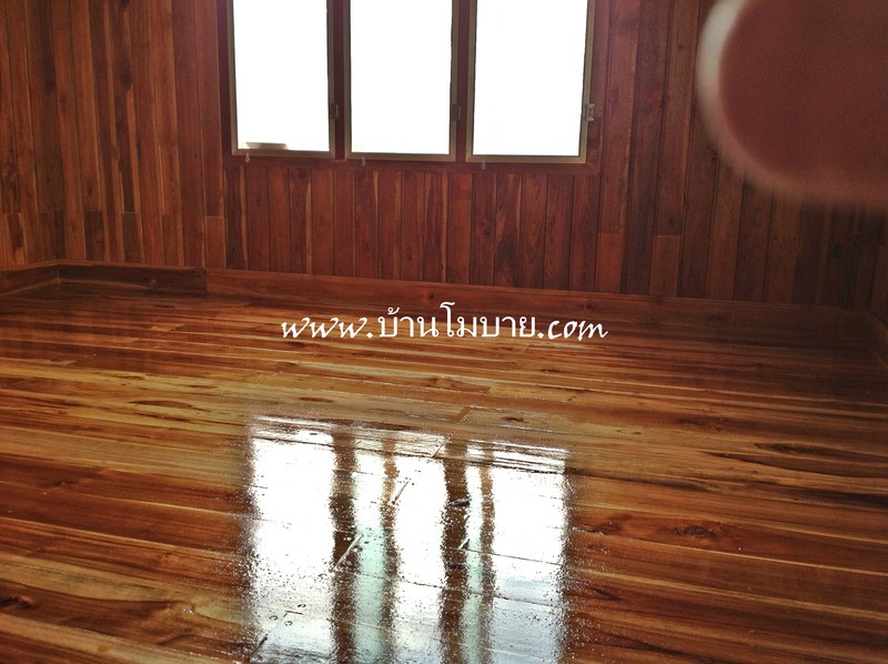 บ้านไม้สัก ขนาด 4*6 เมตร ประตูสไลด์ ทุกบาน (1 ห้องนอน 1 ห้องน้ำ 1 ห้องนั่งเล่น)