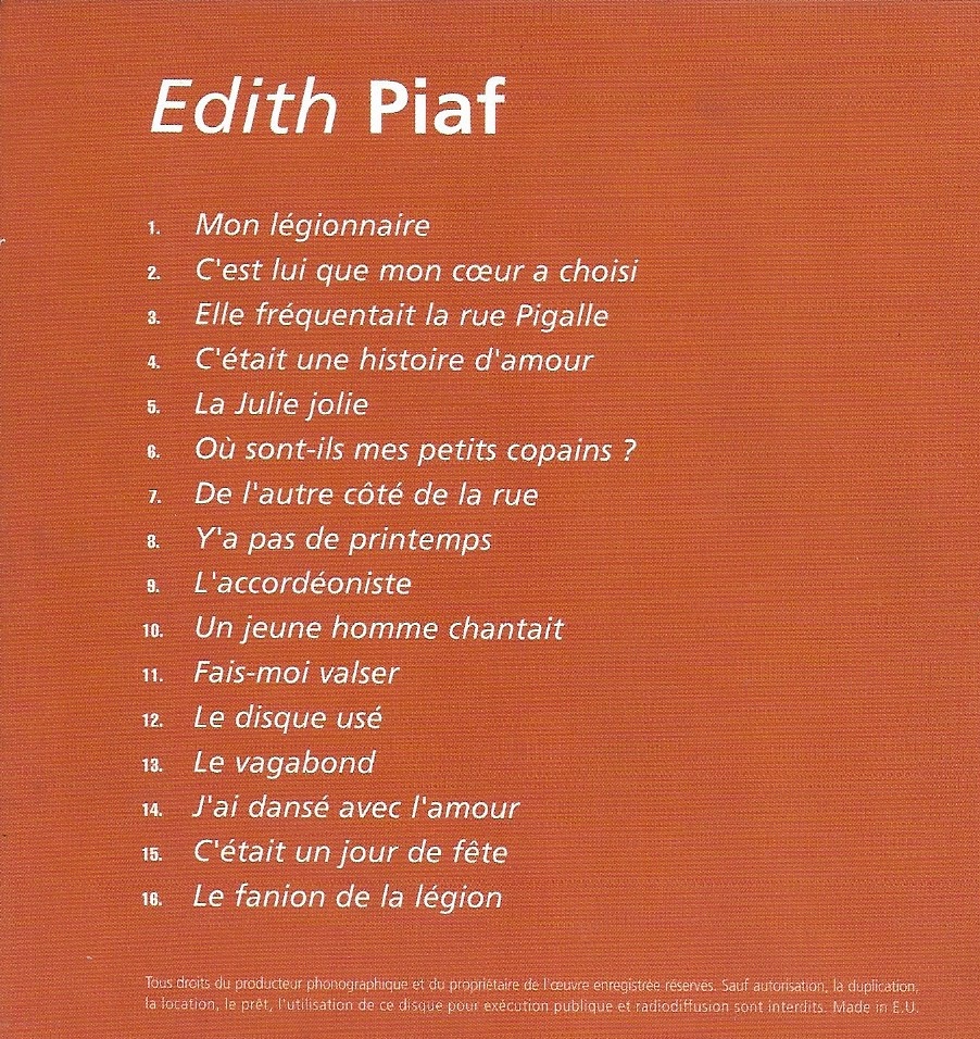 CD,Edith Piaf - Edith Piaf 16 Song(1999)(EU)