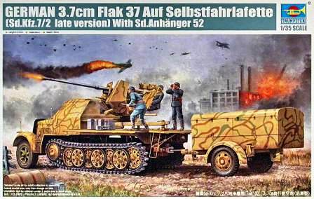 1/35 3,7cm Flak 37 auf Selbstfahrlafette (Sd.Kfz.7/2 late version) With Sd.Anhänger 52