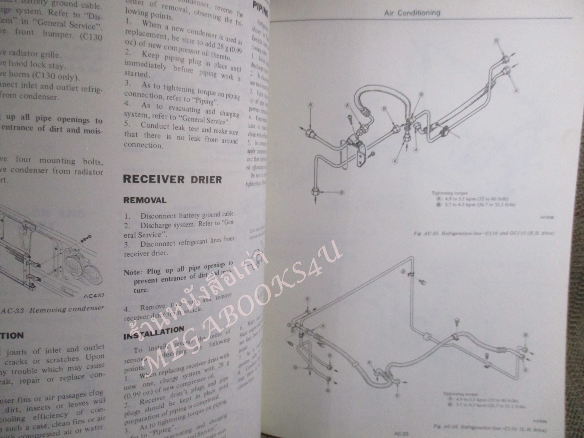 คู่มือซ่อมรถนิสสัน รถดัทสัน SERVICE MANUAL AIR CONDITIONER MODEL C110 AND C130 SERIES