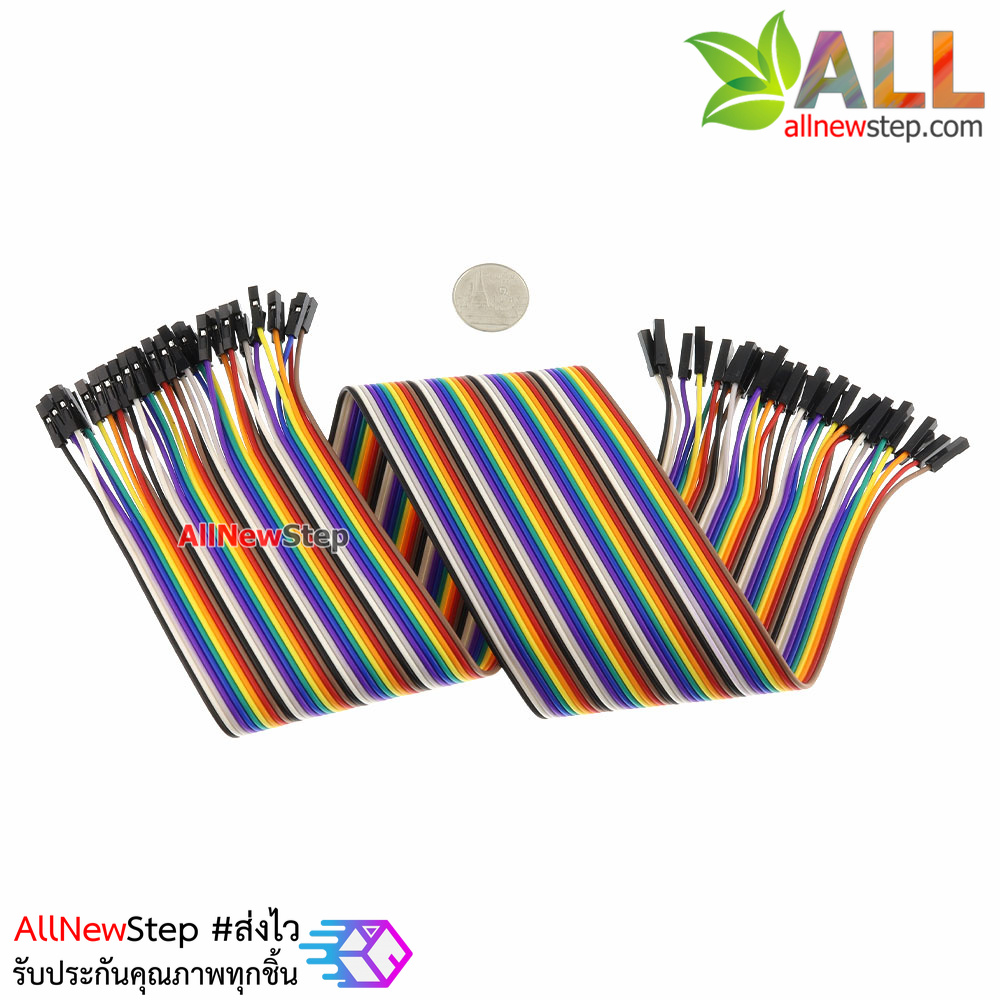 สายไฟ จัมเปอร์ เมีย-เมีย Jumper Wire สายแพ เมีย-เมีย ยาว 40cm. จำนวน 40 เส้น