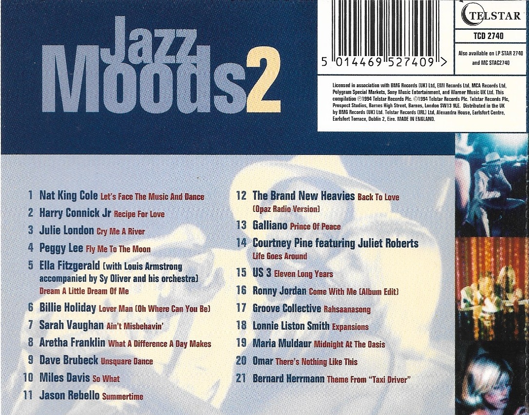 Used CD,Jazz Moods 2 - 21 more smooth jazz originals (A+)(Jazz)(Various Artists)(1994)(England)
