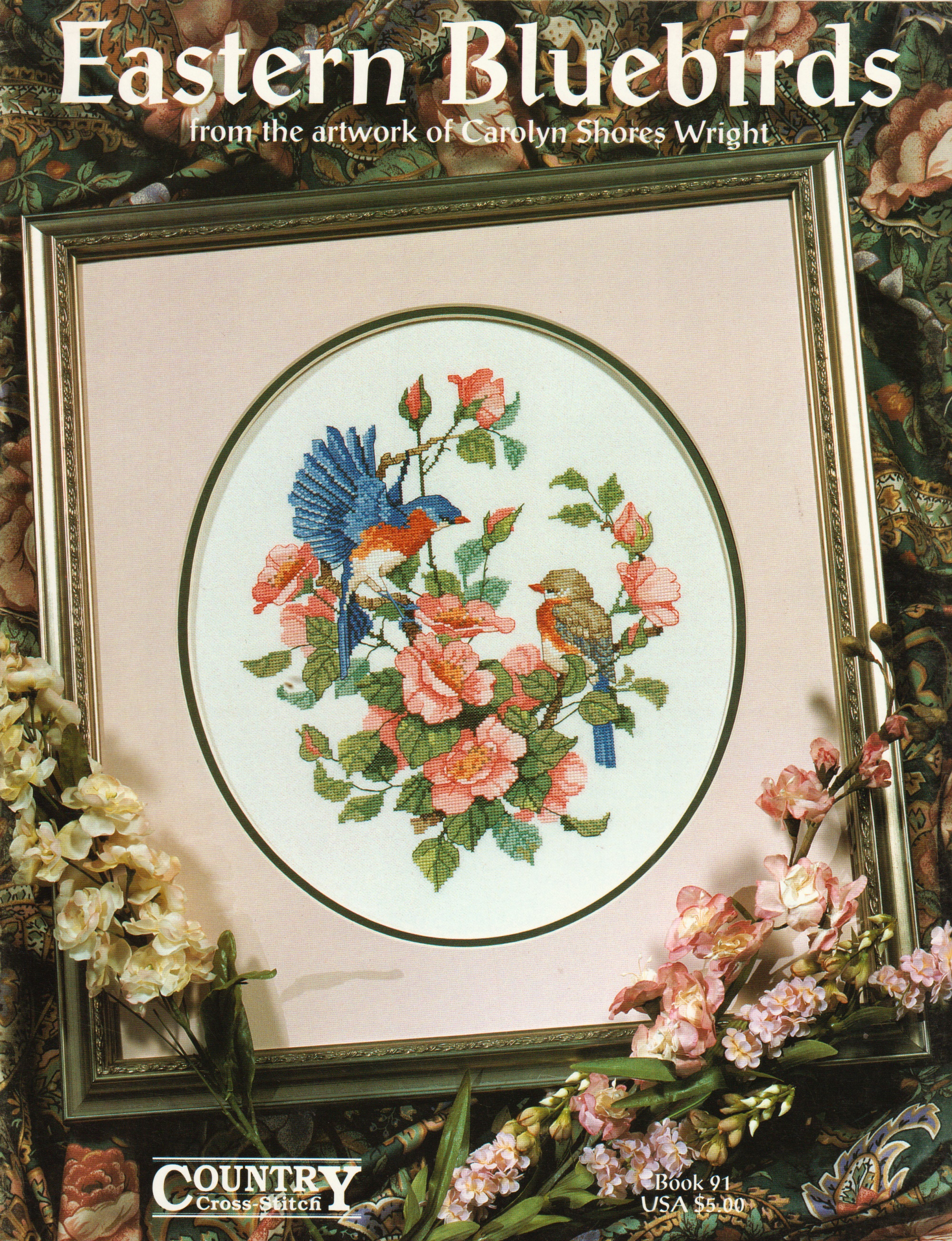 Country Cross Stitch ผังลาย Eastern Bluebirds