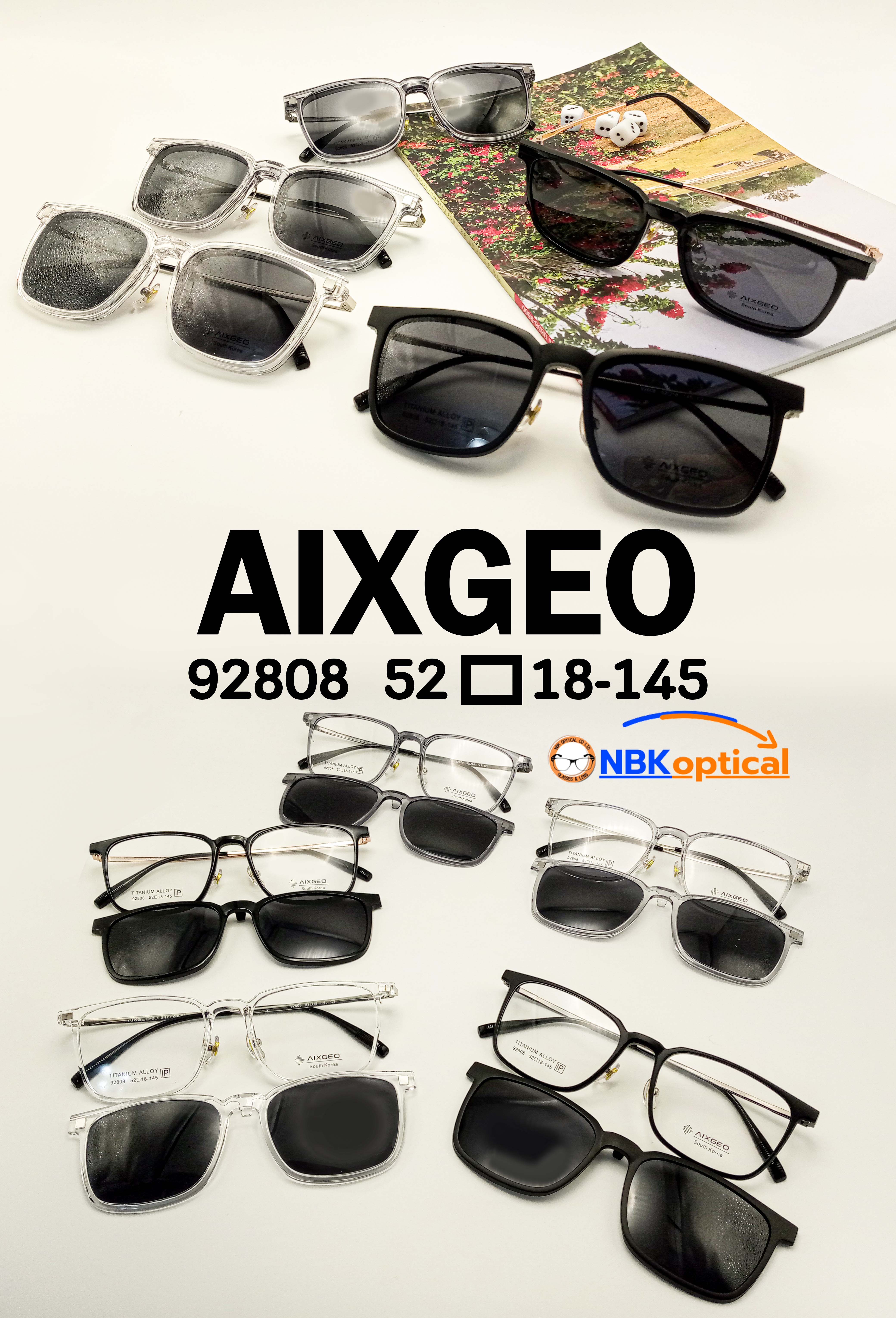กรอบแว่นตา AIXGEO รุ่น คลิปออนกันแดด
