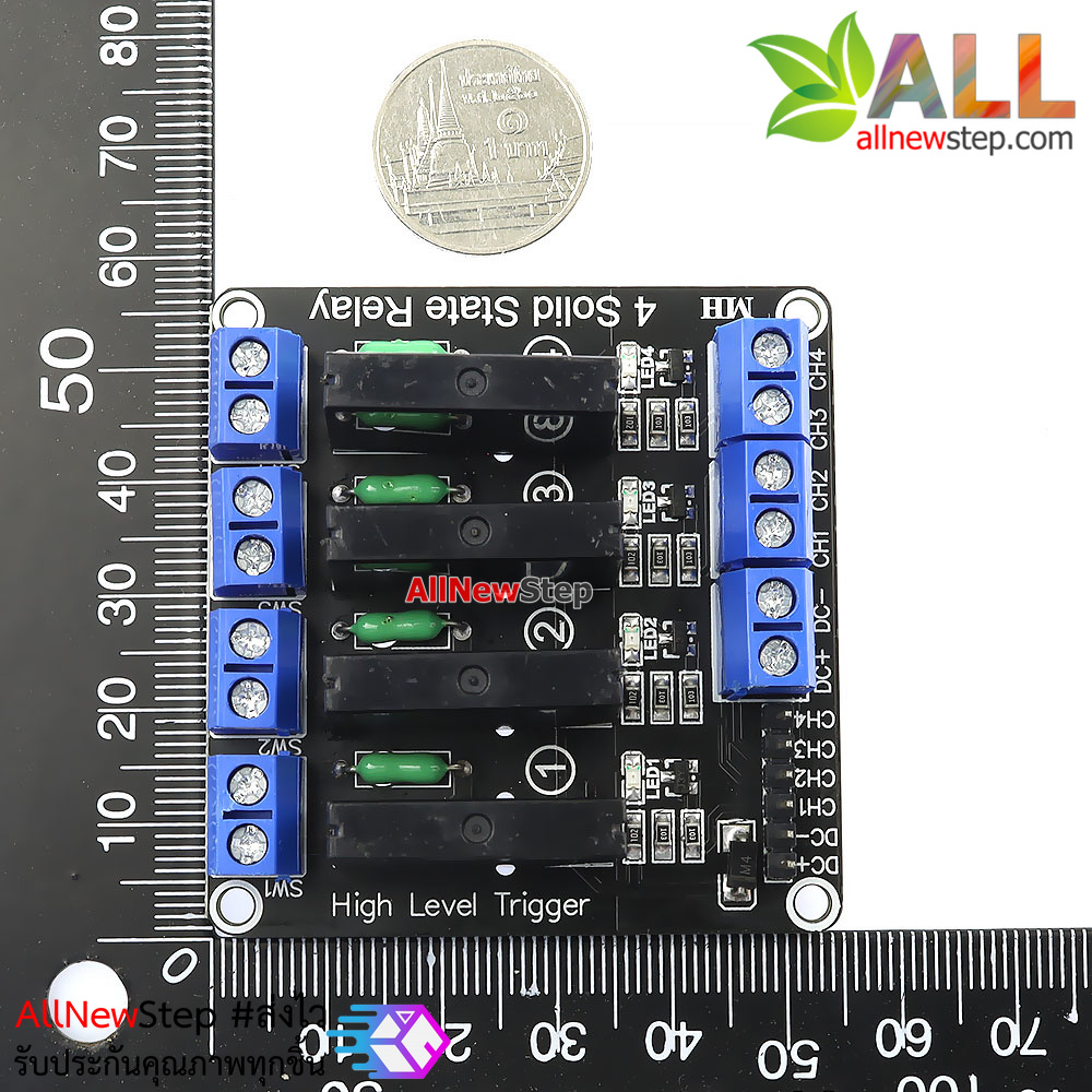 4 Channel 5V 2A Solid State Relay (SSR) บอร์ดรีเลย์แบบไร้สัมผัส SSR 5V 2A Active High