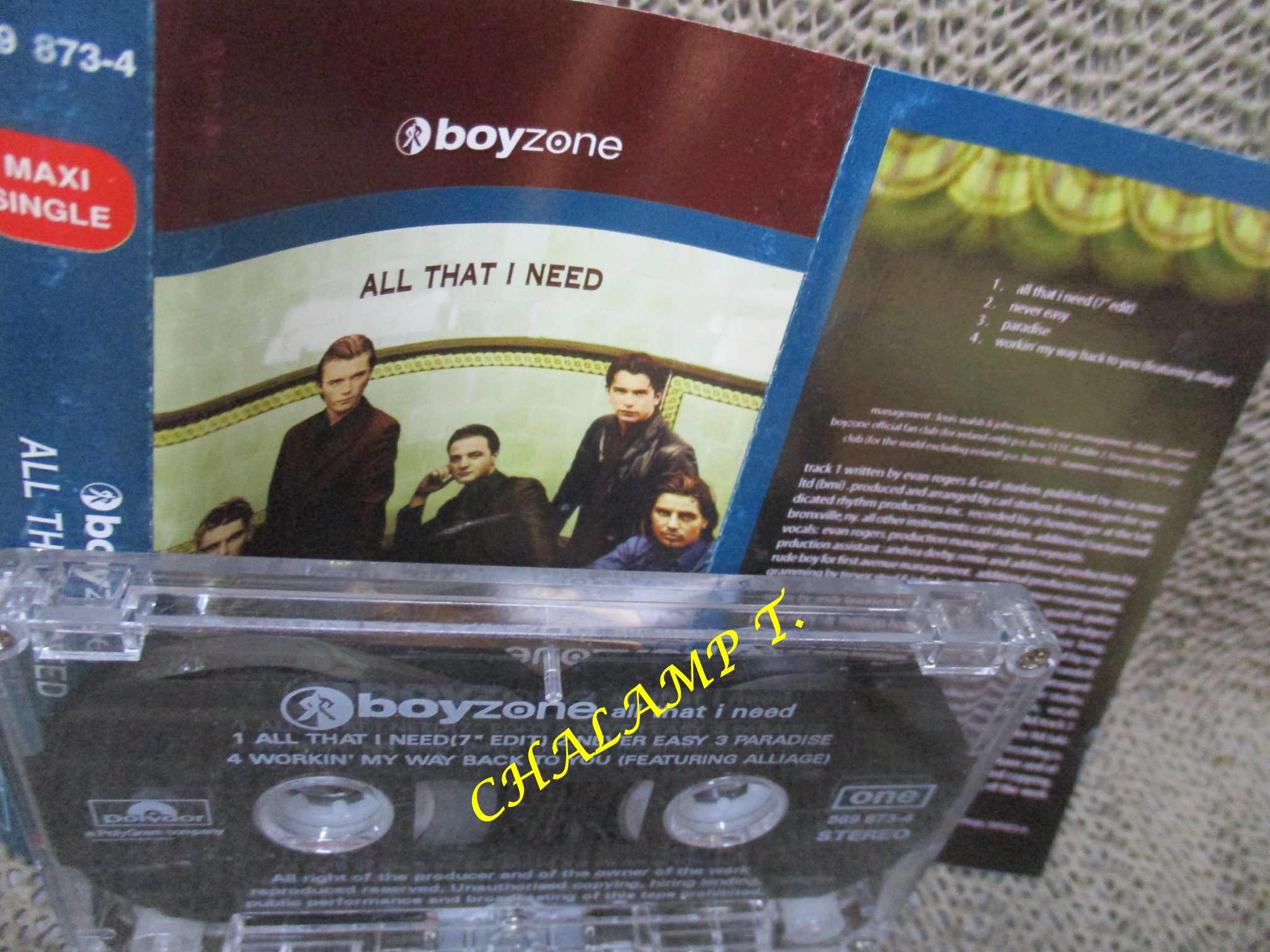 เทปเพลงสากล Boyzone - All That I Need