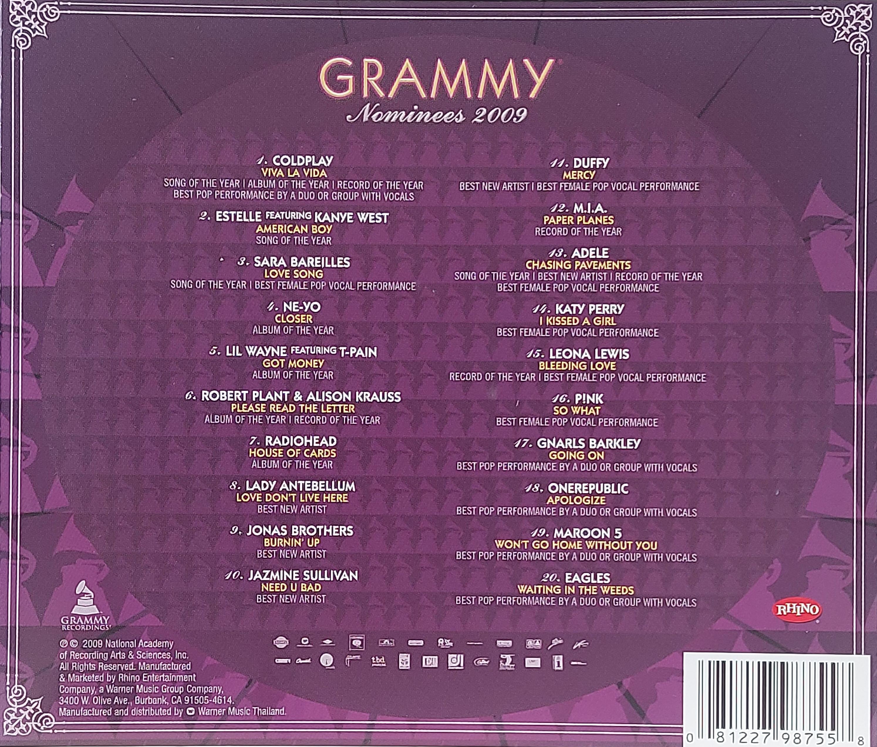 CD,2009 Grammy Nominees (Various Artists)(2009)(Thai)