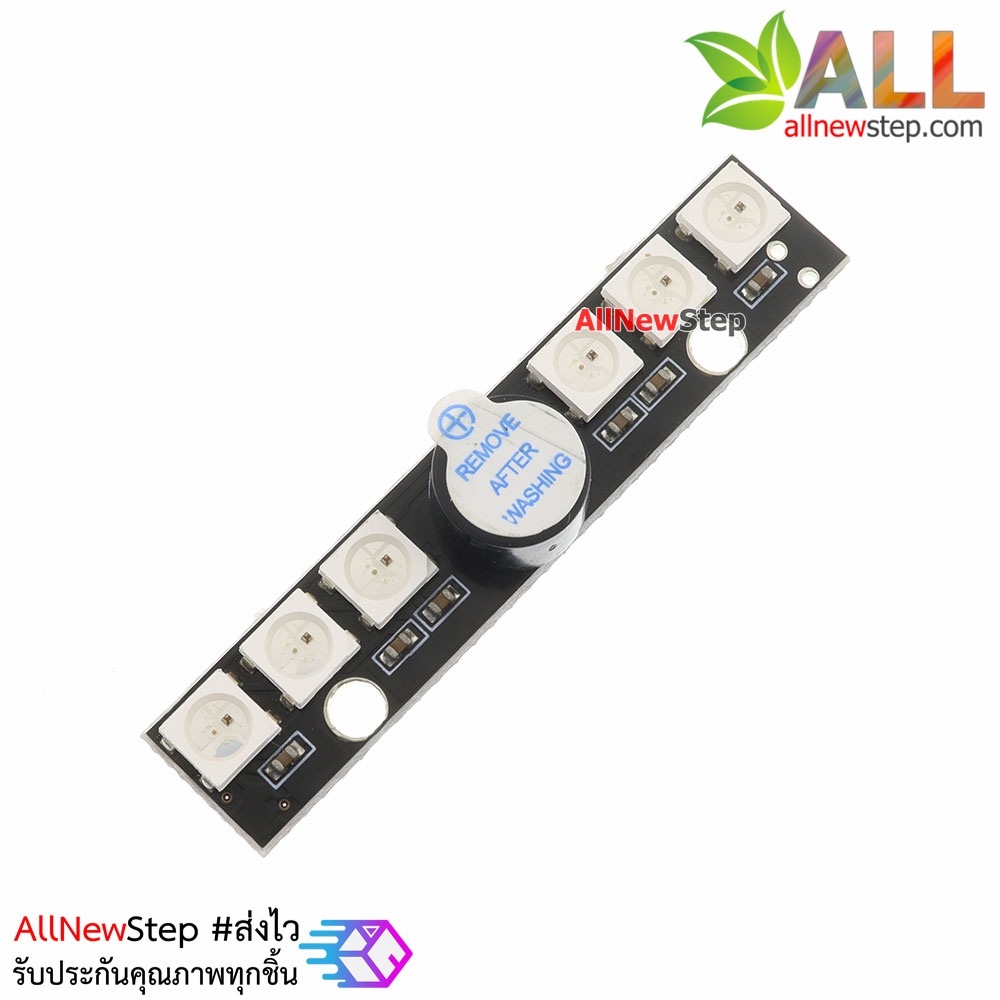 โมดูล RGB LED ws2812 6 ดวงพร้อมลำโพง buzzer WS2812B LED 5V Active Buzzer