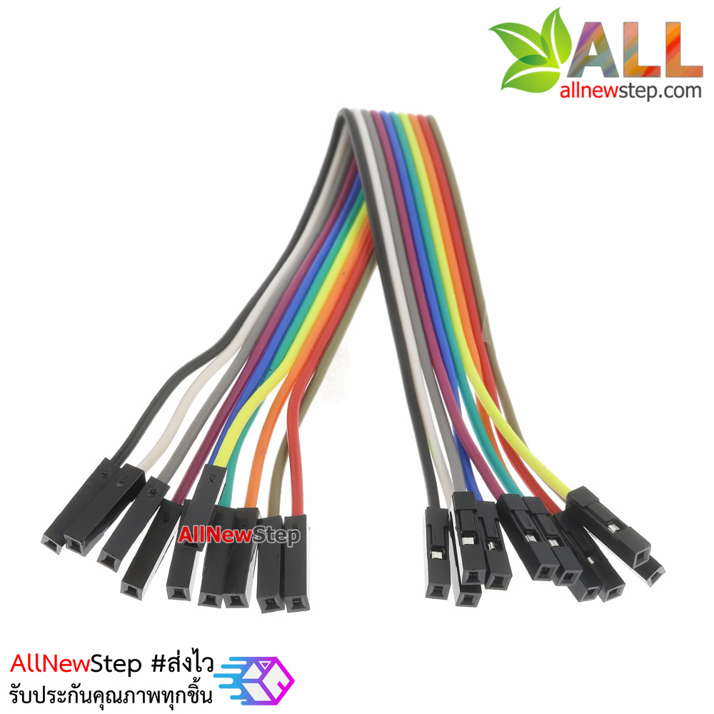 สายไฟ จัมเปอร์ เมีย-เมีย Jumper Wire สายแพ ยาว 20cm จำนวน 10 เส้น