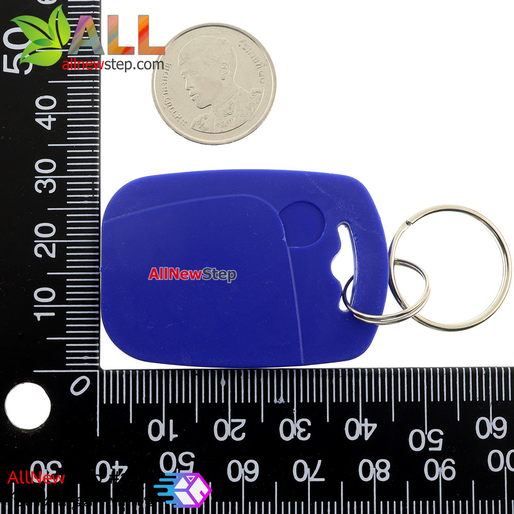 Key card IC พวงกุญแจคีย์การ์ด RFID 13.56MHz สีน้ำเงิน