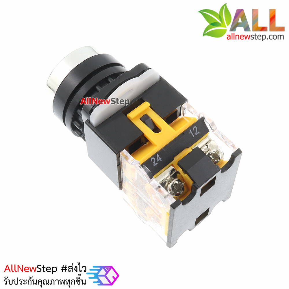 สวิตช์กดติดปล่อยดับ/กดดับปล่อยติด/รีเซตสวิตช์ AC DC 10A ปุ่มกดสีน้ำเงิน