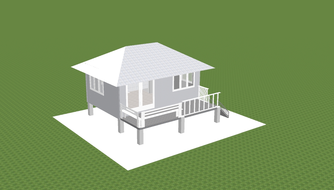 บ้านน็อคดาวน์ ทรงปั่นหยา ขนาด 4*6 เมตร พร้อมระเบียง 2*3 เมตร ชุดประตูสไลด์