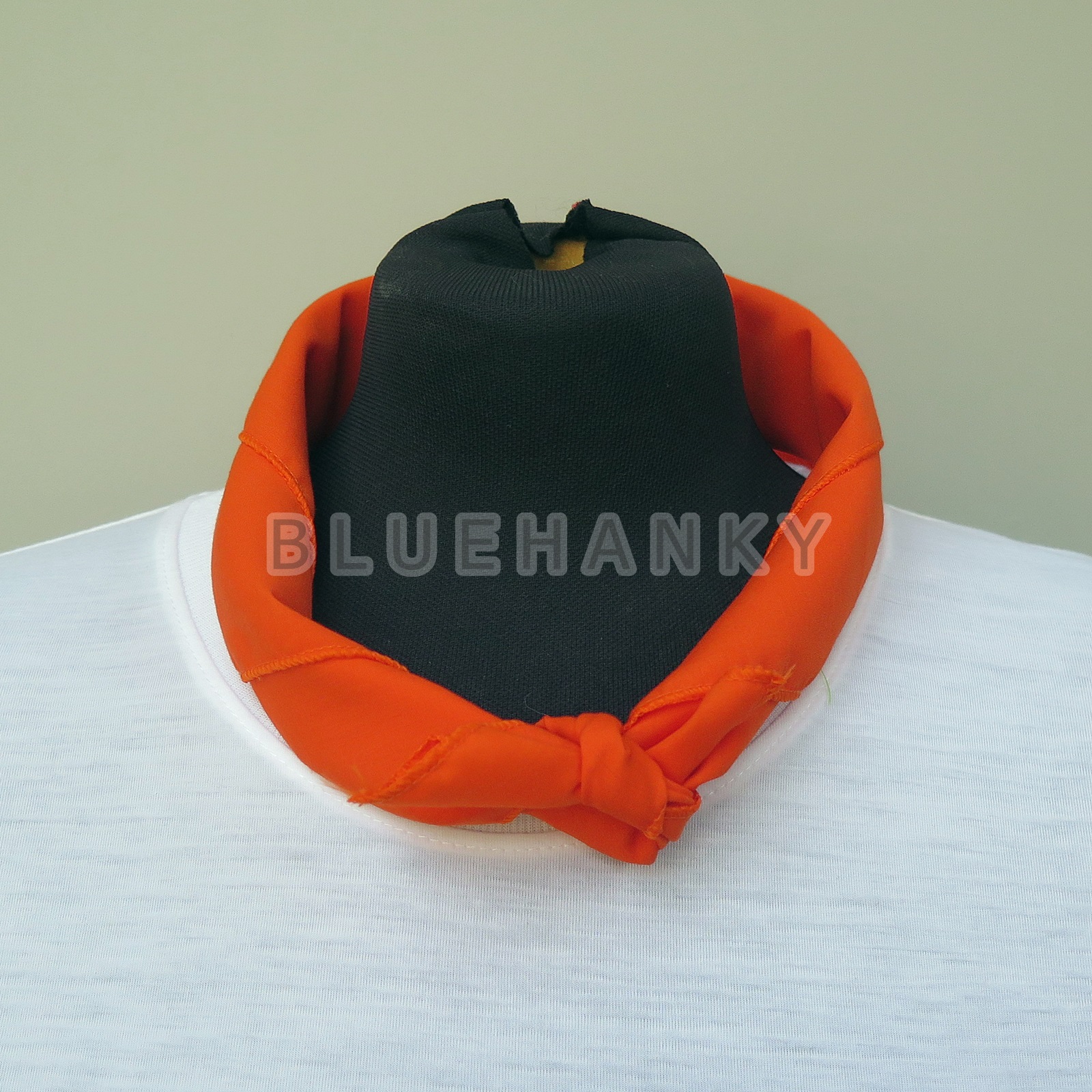 ส้ม ผ้าพันคอสีส้ม ผ้าพันคอสี่เหลี่ยม53ซม แบ่งกลุ่ม จัดกิจกรรม กีฬาสี 53ซม