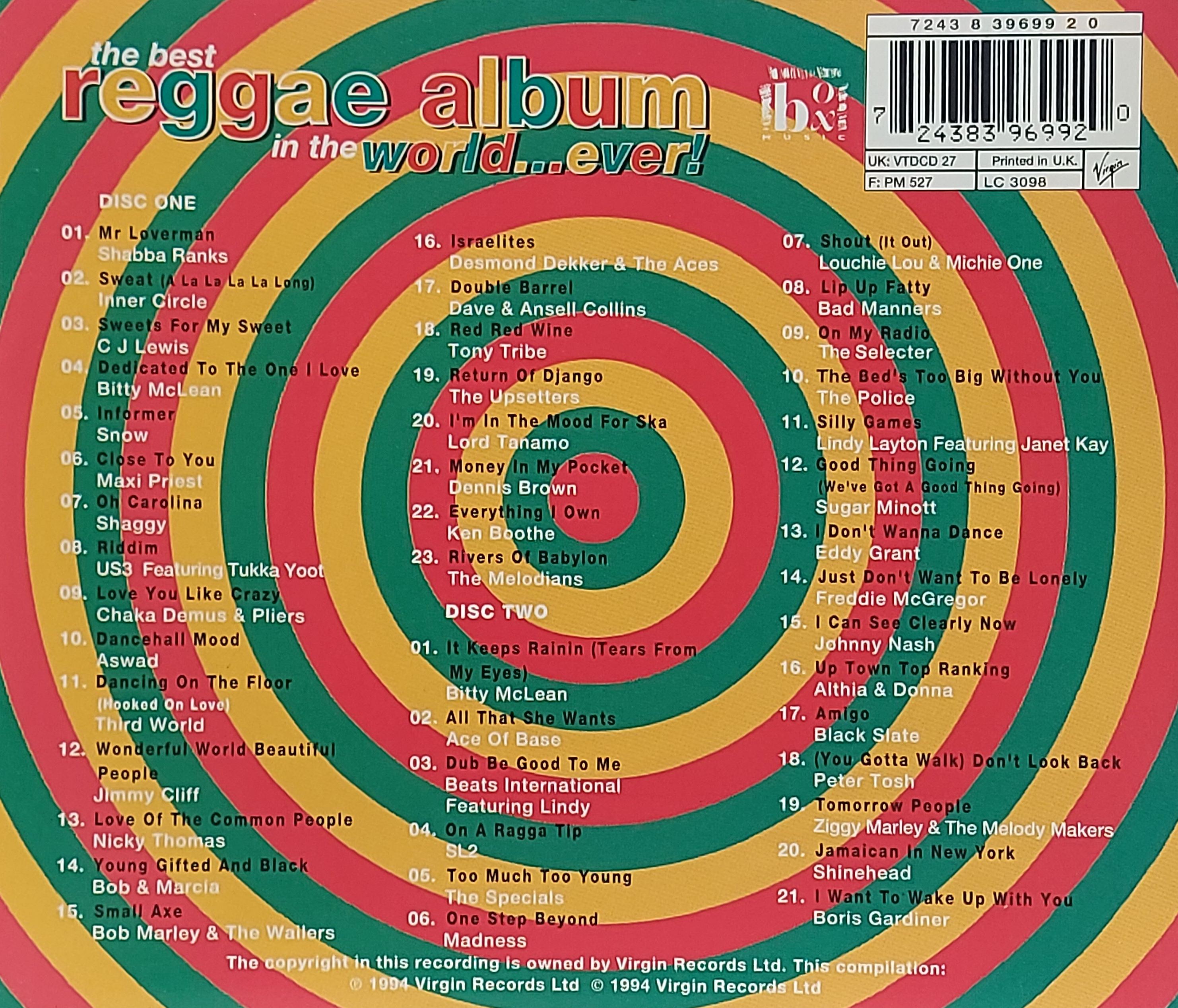 Used CD,The Best Reggae Album In The World...Ever! Part 1 (2CD) (B)(Various Artists)(1994)(UK)