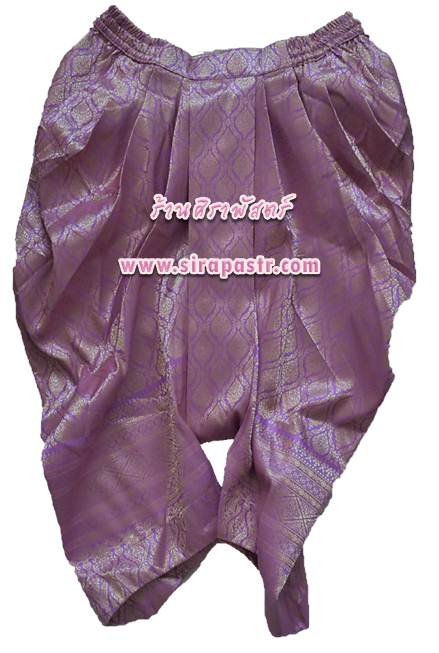 โจงกระเบน-ผ้าลายไทย สีม่วง (เอว 32 นิ้ว ยืดได้ถึง 40 นิ้ว *รายละเอียดในหน้าสินค้า)