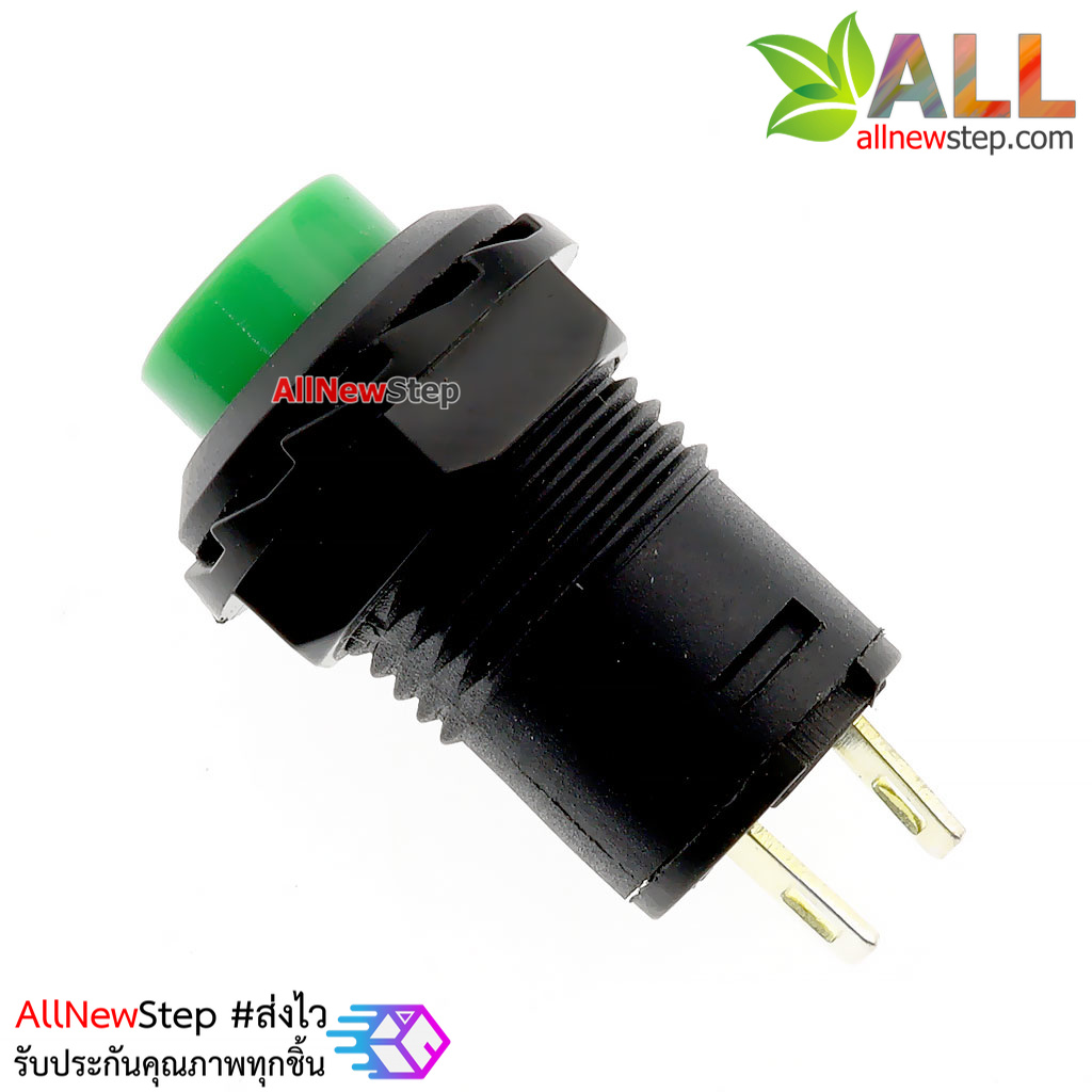 สวิตช์กดติดกดดับ lock switch DS-427/428 1.5A 250VAC สีเขียว