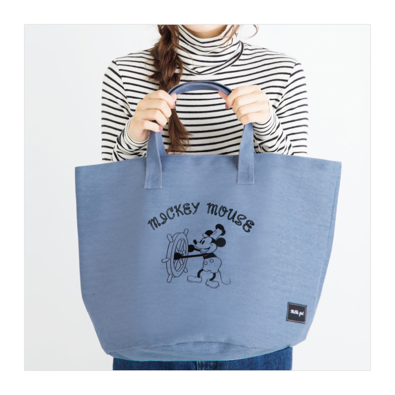 พร้อมส่ง Disney MICKEY MOUSE PRODUCED BY Milk fed. Storage Tote Bag Book กระเป๋าโท้ทเก็บของ ทรงกลม