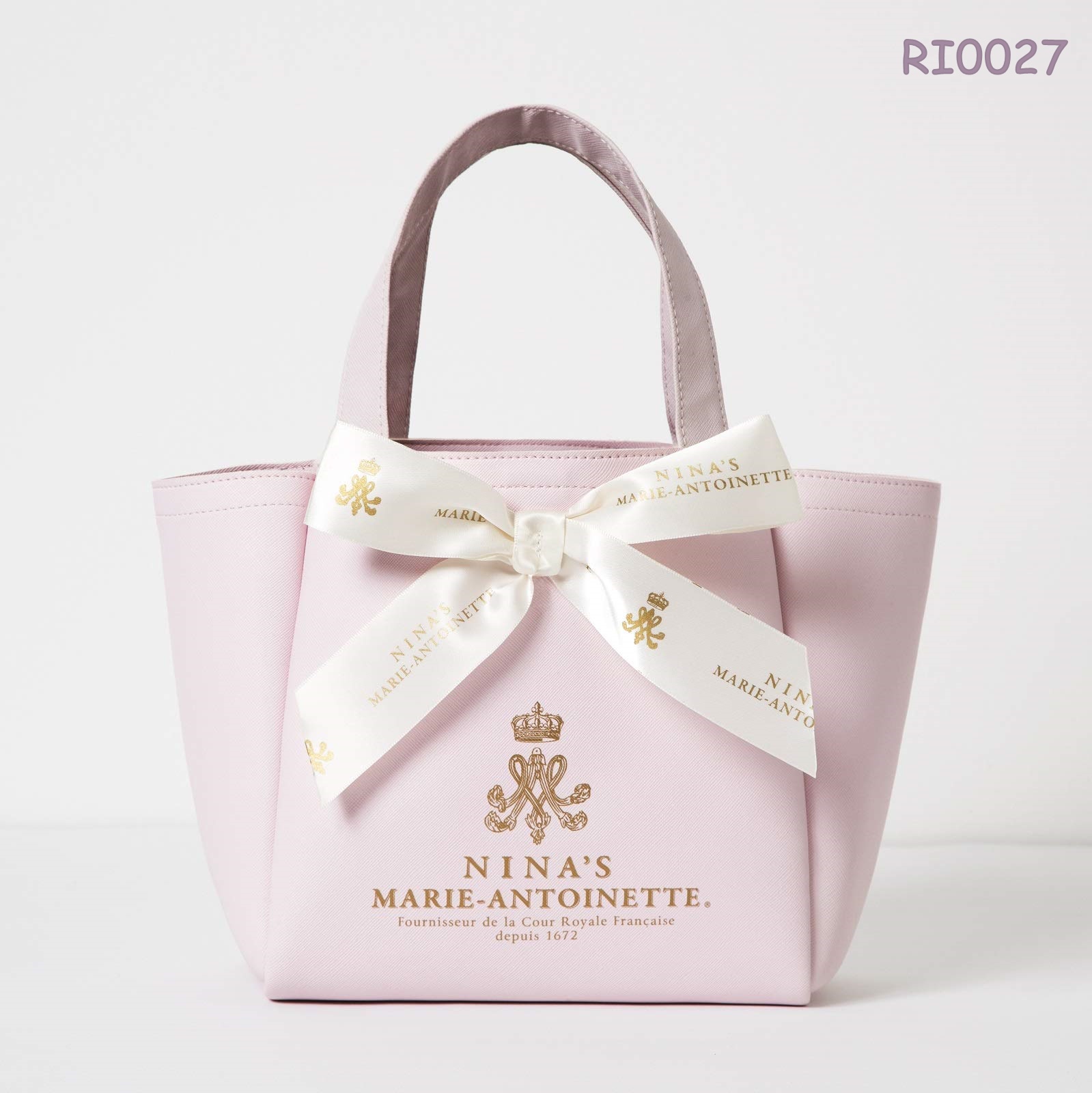 NINA'S MARIE-ANTOINETTE SPECIAL BOOK กระเป๋าสีชมพูหวาน โลโก้สีทองประดับ โบว์