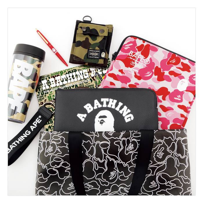 (มีกล่อง) A BATHING APE 2018 AUTUMN/WINTER COLLECTION WITH APPENDIX Big Tote Bag กระเป๋าสะพายPU ซับผ้าสายกระเป๋าเป็นผ้า ใบใหญ่แข็งแรง