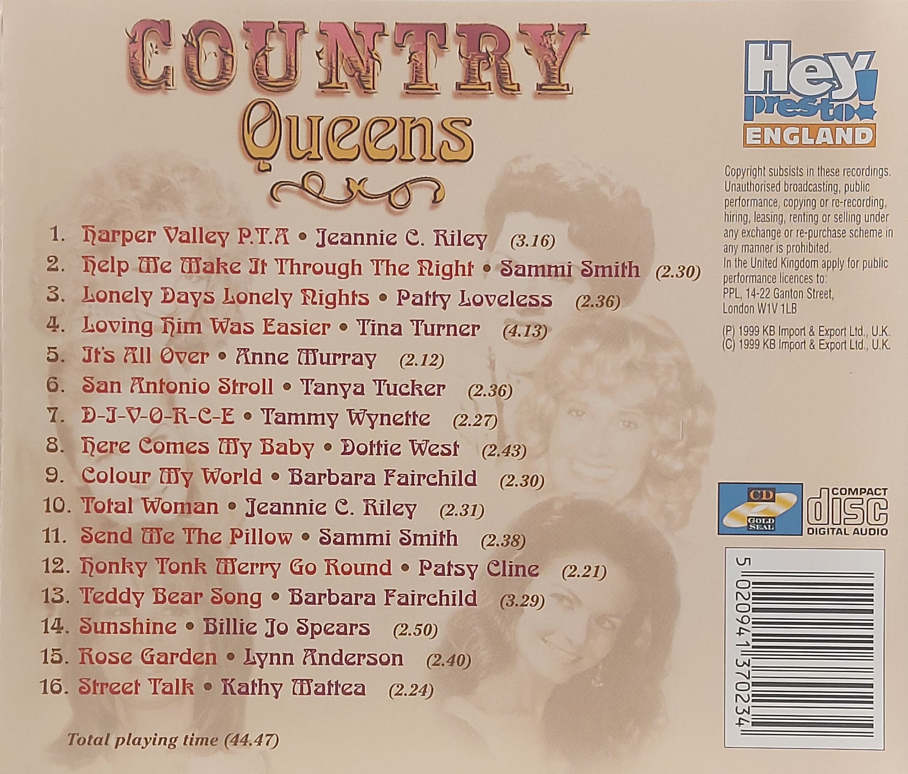 Used CD,COUNTRY Queens (A+)(Various Artists)(1999)(UK)