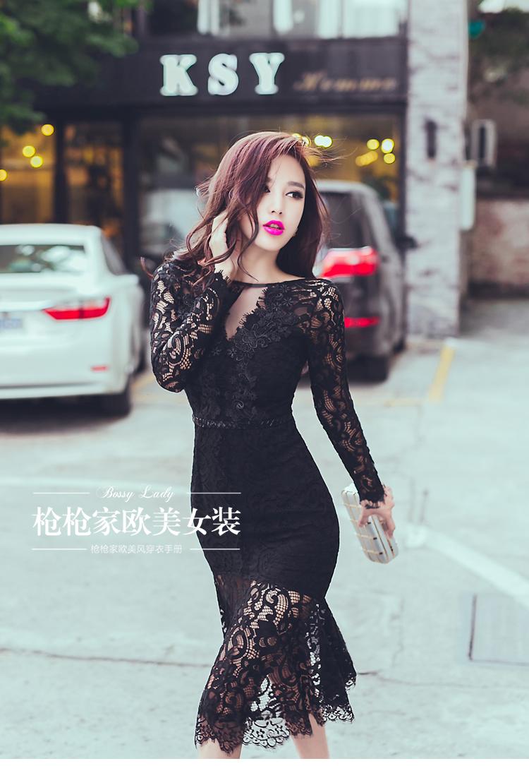 ***หมดค่ะ***เดรสไสตล์เกาหลี ดีเทลผ้าลูกไม้ทรงเข้ารูป ต่อชายบาน คอแหลมแขนยาว ติดซิป มีซับใน ผ้าคุณภาพดี ใส่สบาย การตัดเย็บเรียบร้อย คุณภาพดีค่ะ