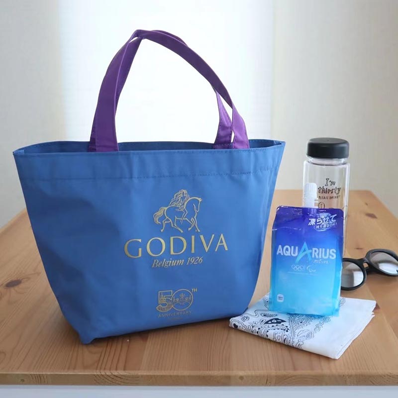 🟠พร้อมส่ง GODIVA 50th anniversary in Japan กระเป๋าถือ สุดหรูพร้อมช่องกระเป๋าเก็บความเย็น