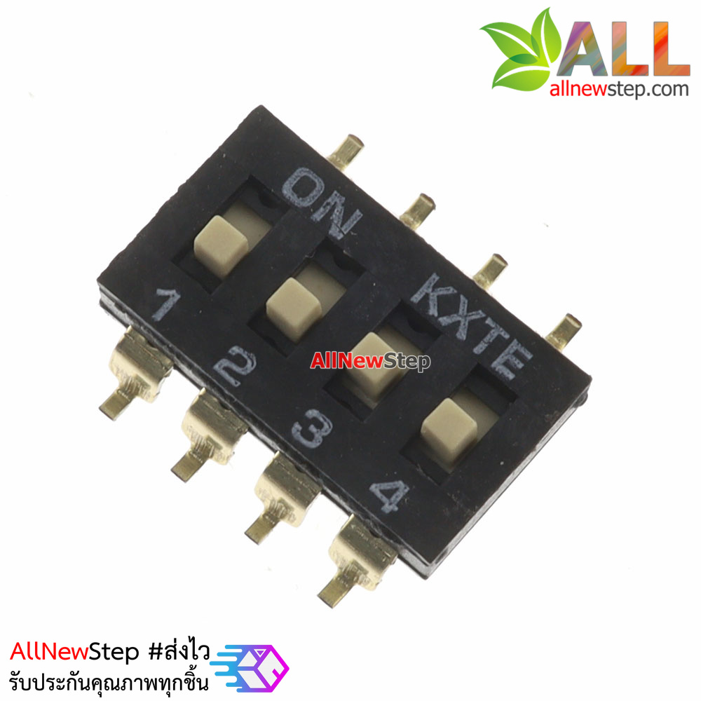 2.54mm dip switch dial switch KM-02 dip 4pin สวิตช์เลื่อนแบบ smd 4 ช่อง