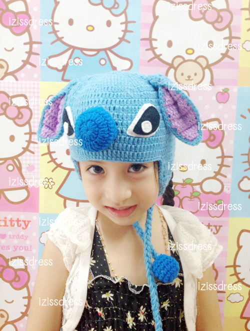 ***พร้อมส่ง***หมวกถักไหมพรมรูปสติช Stich สีน้ำเงิน เหมาะสำหรับเด็กอายุตั้งแต่ 5 ปีขึ้นไปค่ะ+ผู้ใหญ่ก็ใส่ได้นะคะ