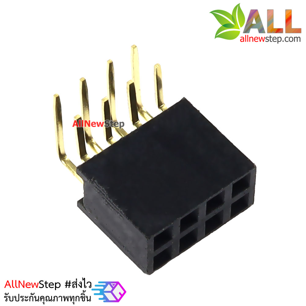 ขาก้างปลาตัวเมียแบบฉาก 2x4 ขา Double Row Hole Jack 2x4 PIN Header 2.54mm