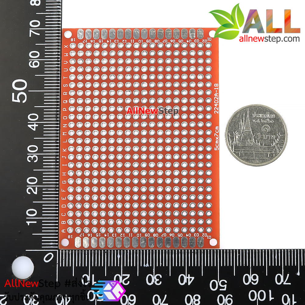 PCB แผ่นปริ๊นอเนกประสงค์ pcb 5x7 สีแดง 2 ด้าน