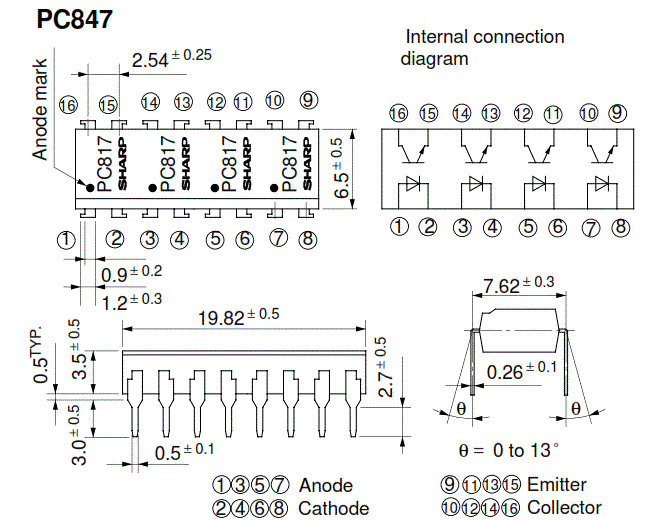 IC PC847 High Density Mounting Type Photocoupler Photo transistor