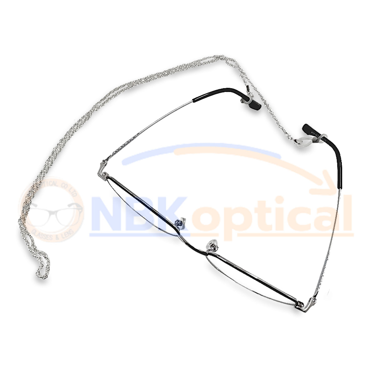 สายคล้องแว่นตาทรงหวงโซ่สีเทาทรงหร