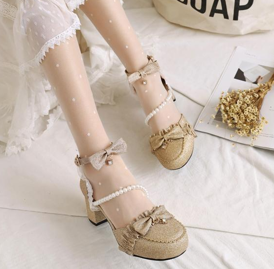 รองเท้าส้นสูงน่ารักๆสีม่วง/ฟ้า/ทอง ไซต์ 34-43
