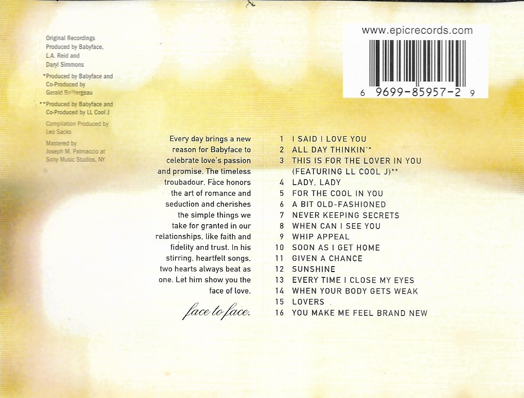 Used CD,Babyface - Love Songs (A+)(2001)