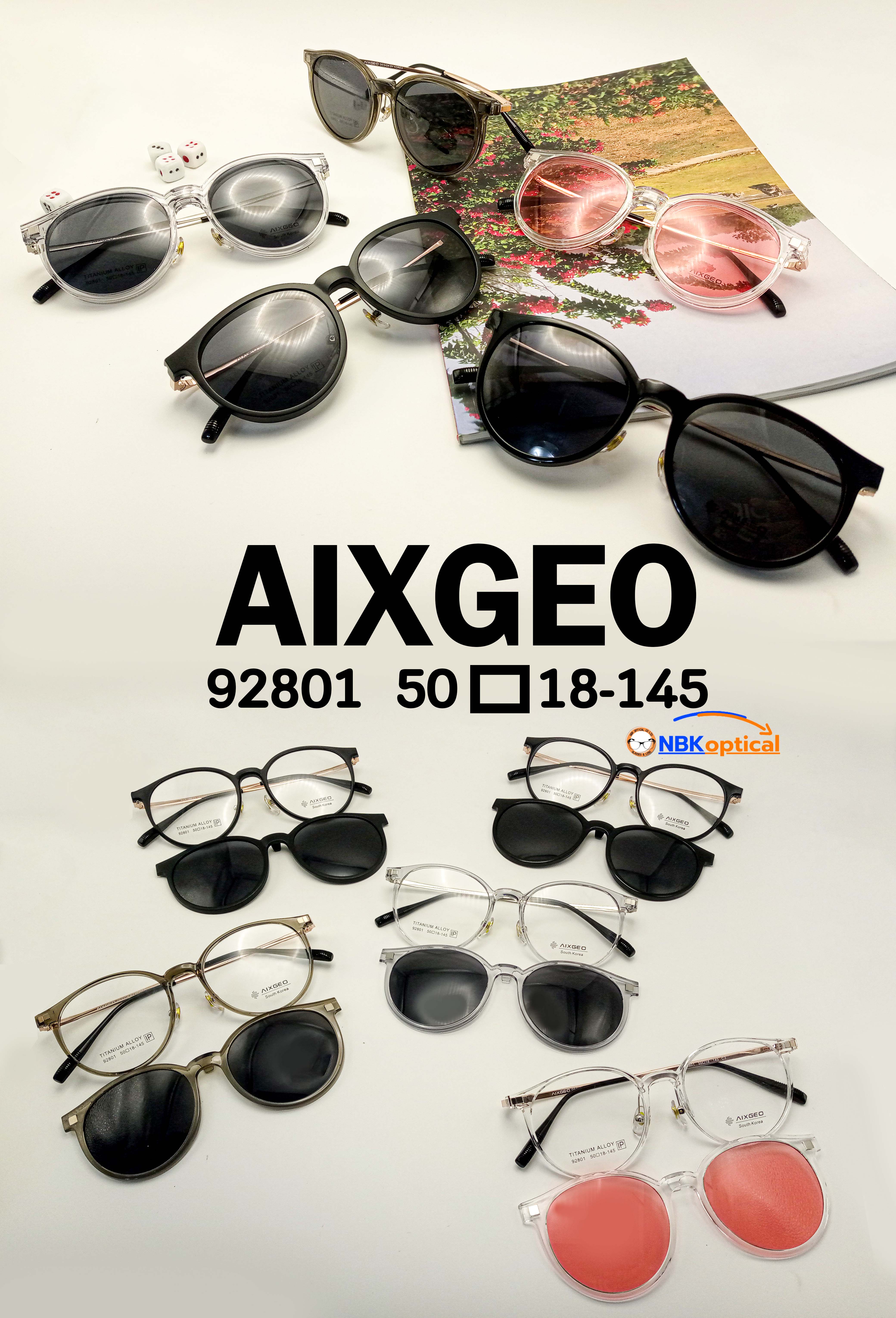 กรอบแว่นตา AIXGEO รุ่น คลิปออนกันแดด