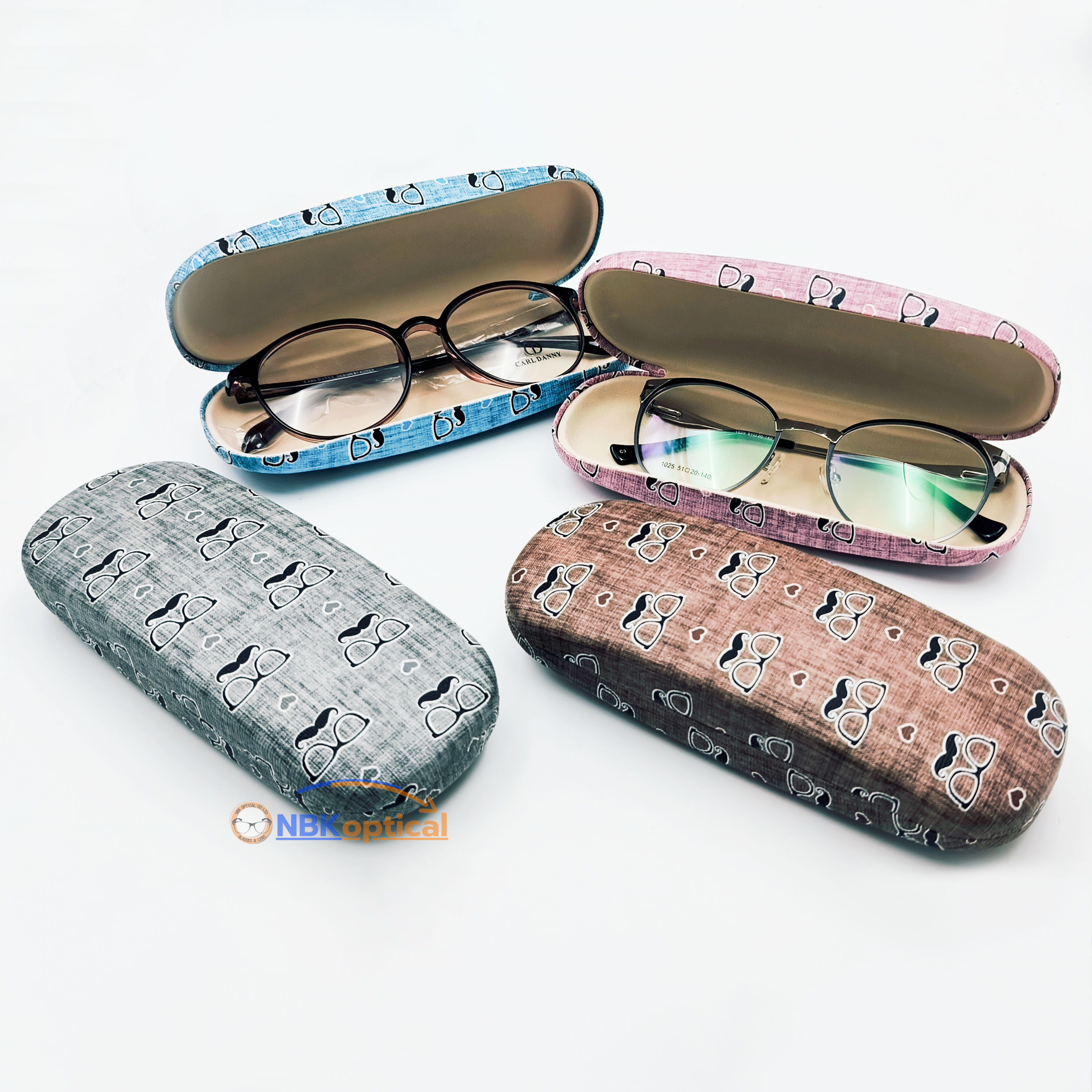 กล่องแว่นตาแฟชั่นลายหนวดแว่นตา
