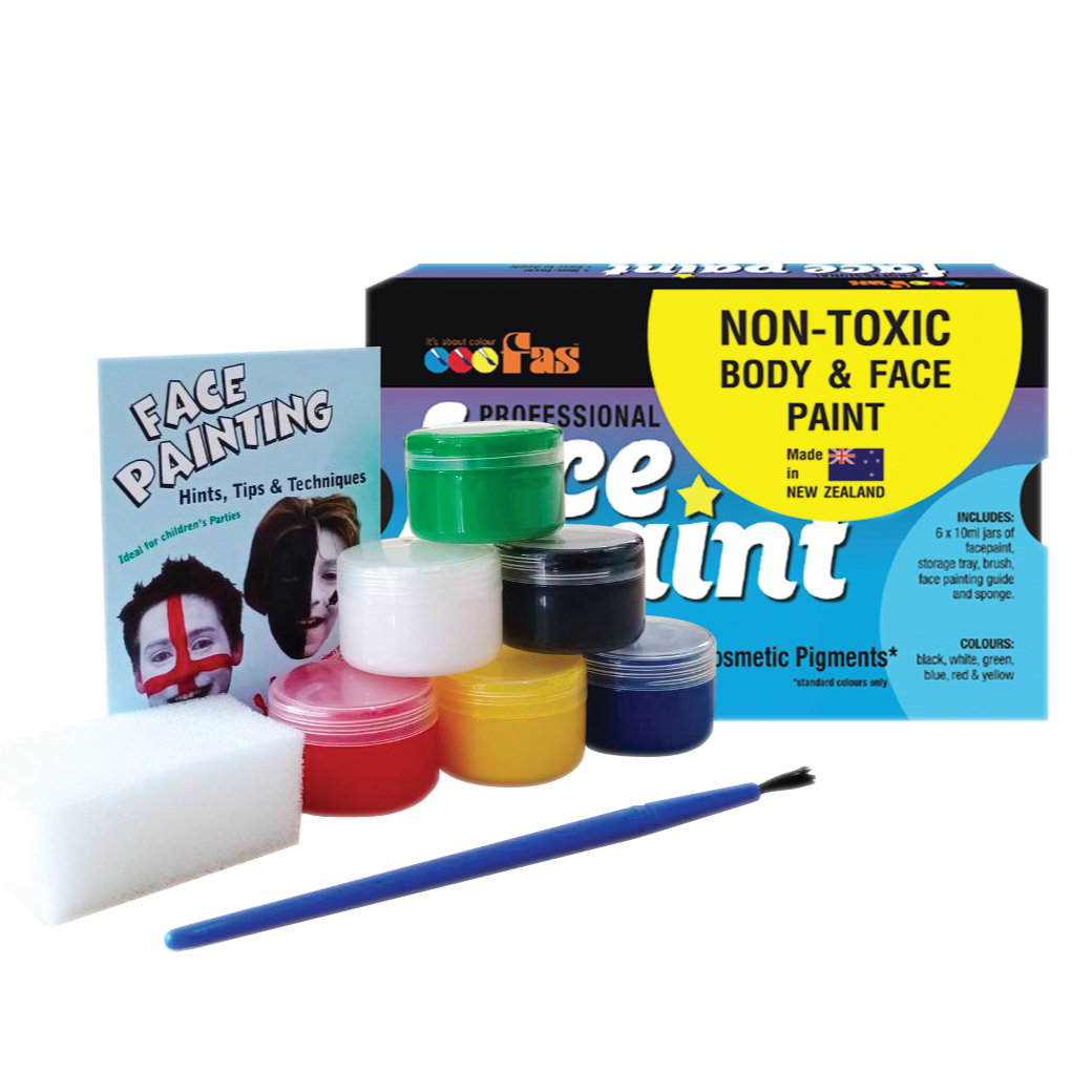 FAS Face Paint Set 10 ml (ชุดสีเพ้นท์หน้าพร้อมพู่กัน)