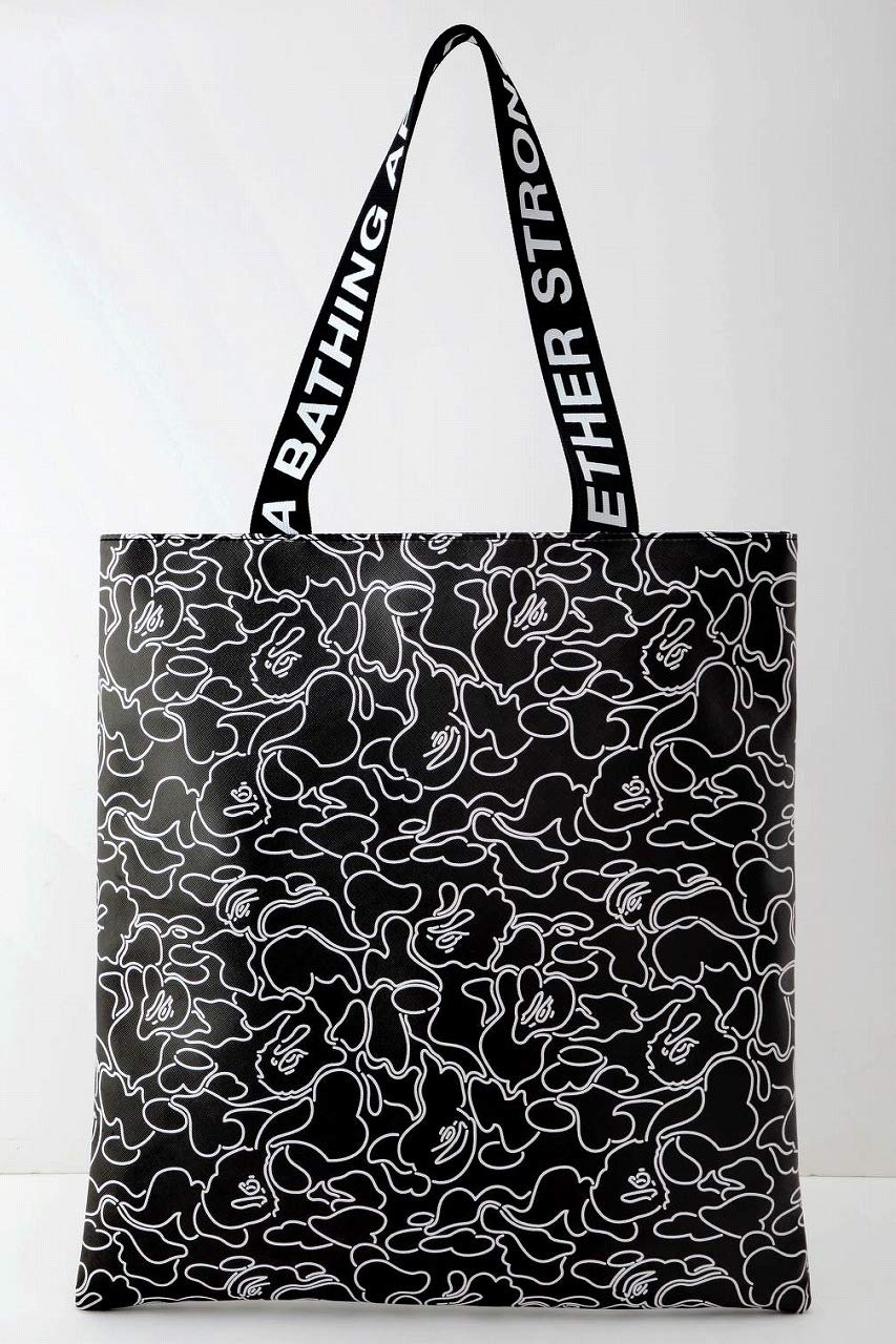(มีกล่อง) A BATHING APE 2018 AUTUMN/WINTER COLLECTION WITH APPENDIX Big Tote Bag กระเป๋าสะพายPU ซับผ้าสายกระเป๋าเป็นผ้า ใบใหญ่แข็งแรง