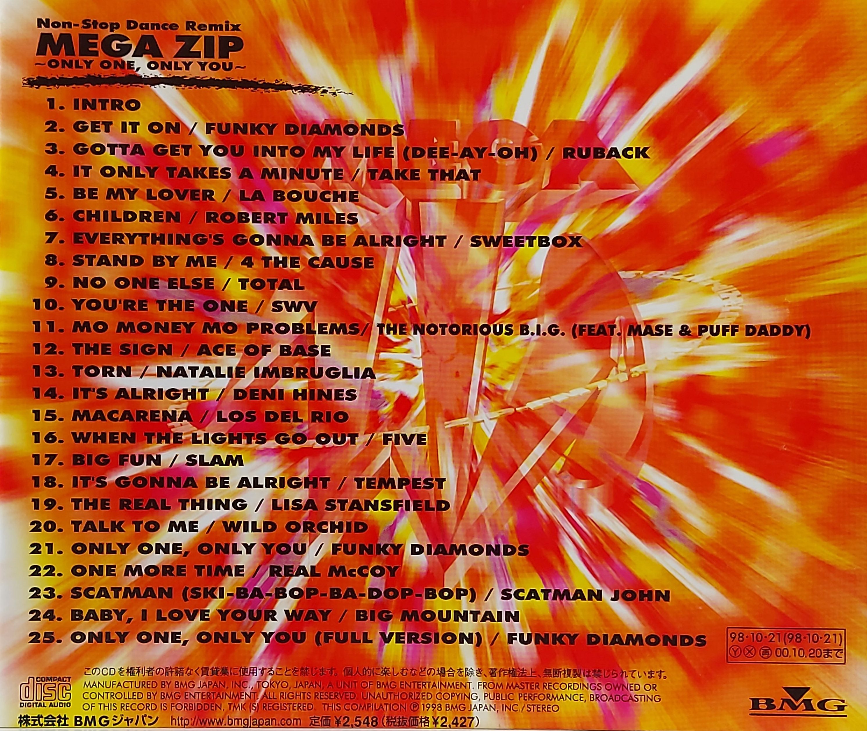 Used CD,Non-Stop Dance Remix MEGA ZIP ONLY ONE ONLY YOU (B)(Various Artists)(1998)(Japan)