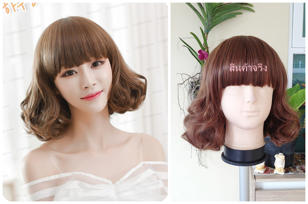 C1130 วิกผมลอนสั้น หน้าม้า