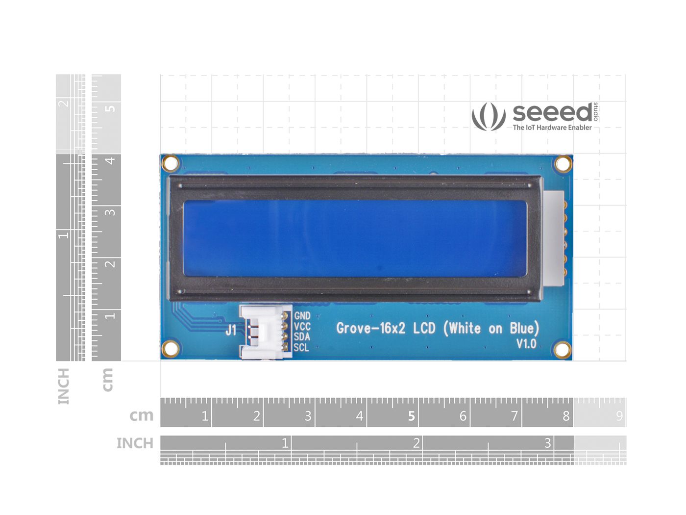 โมดูลจอ LCD 1602 สีน้ำเงิน Grove - 16x2 LCD White on Blue ของแท้จาก Seeed Studio