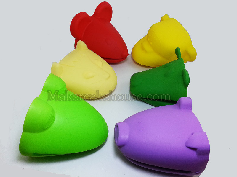 ถุงมือซิลิโคนจับของร้อนของเย็นรูปสัตว์น่ารัก