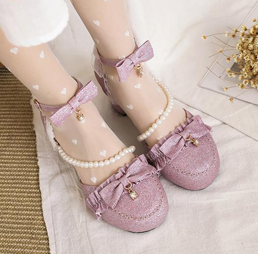 รองเท้าส้นสูงน่ารักๆสีม่วง/ฟ้า/ทอง ไซต์ 34-43