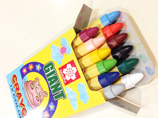 สีเทียนสำหรับเด็ก ซากุระจัมโบ้ 12 สี