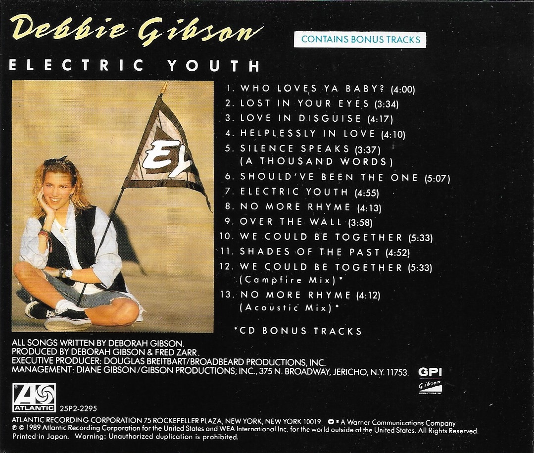 Used CD,Debbie Gibson - Electric Youth (C)(1989)(Japan)