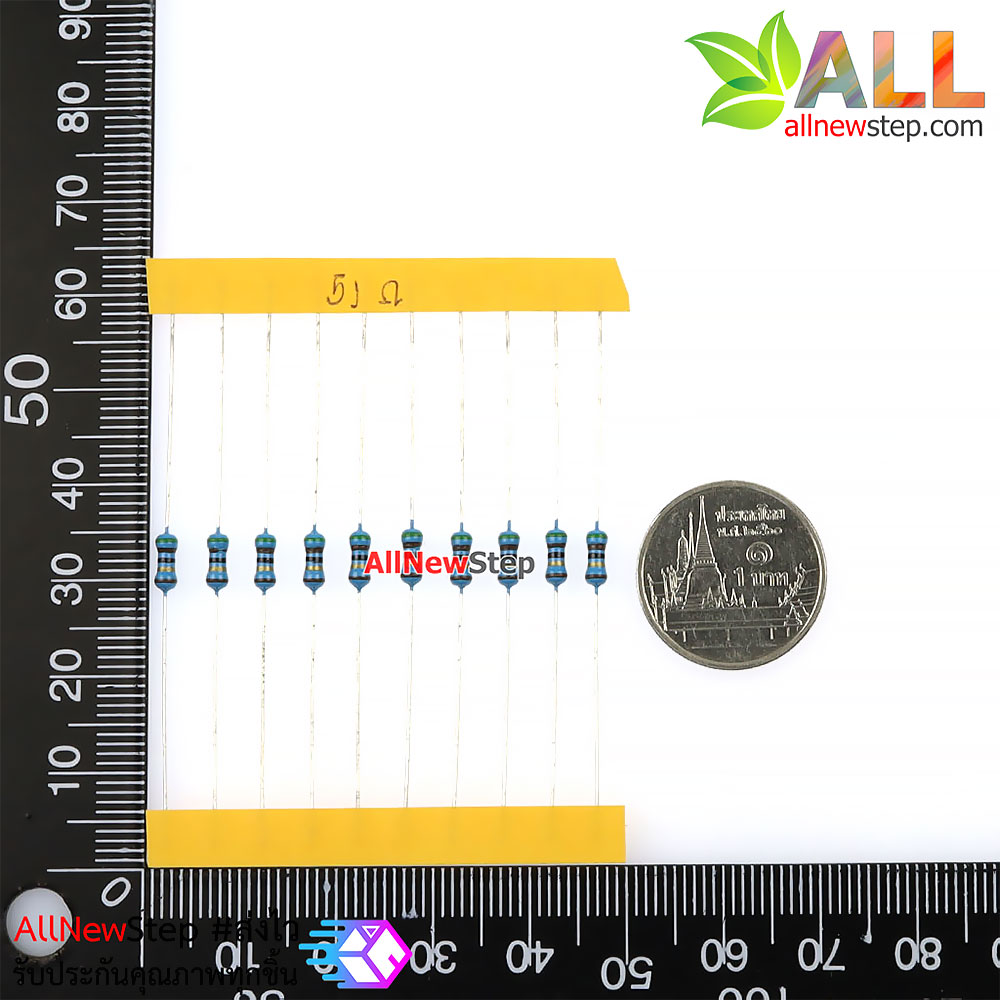 ตัวต้านทานค่า 51 โอห์ม 51 r 1/4W 1% Resistor 51r จำนวน 10 ชิ้น