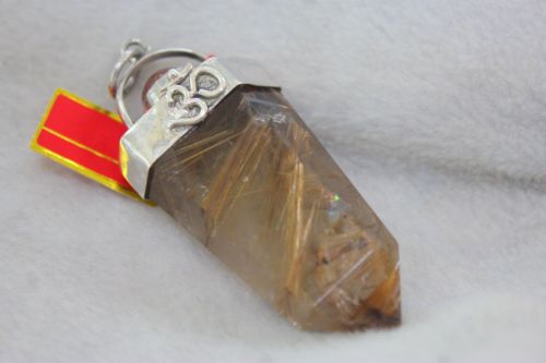 เพนดูลั่มไหมทอง ( Rutilated Quartz Pendulum )